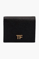 Leather Wallet with Metal Logo