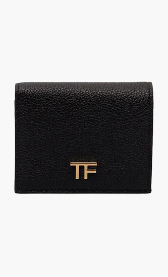 Leather Wallet with Metal Logo