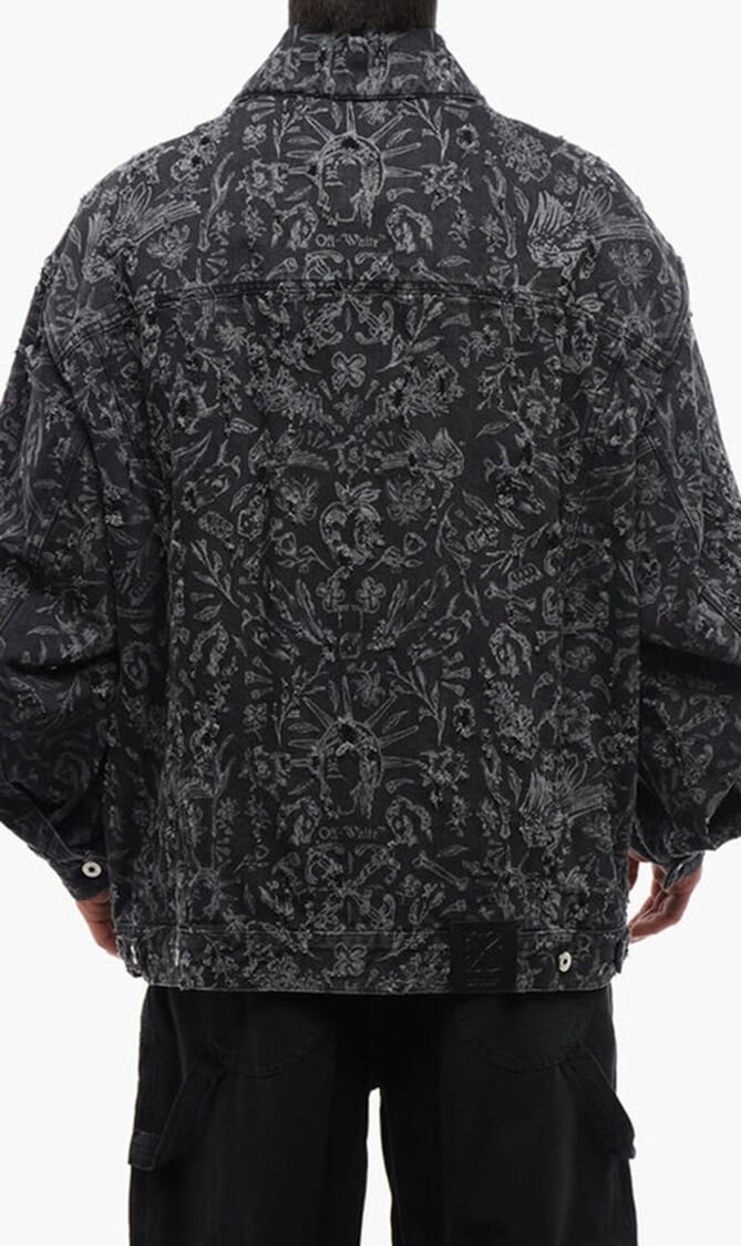 TATTOO LASER OVER DEN JKT BLACK WHITE