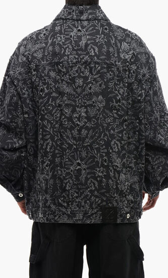 TATTOO LASER OVER DEN JKT BLACK WHITE