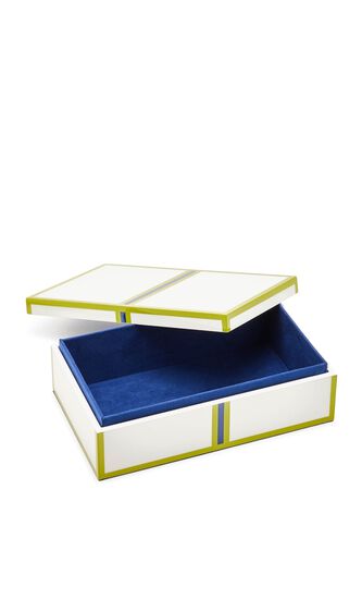 JNR LACQUER ZIP BOX - MEDIUM - GREENWHITE