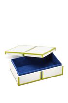 JNR LACQUER ZIP BOX - MEDIUM - GREENWHITE JNR LACQUER ZIP BOX - MEDIUM - GREENWHITE
