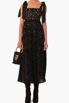 BLACK VELVET LACE SLEEVELESS MAXI DRESS