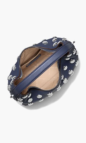 Ember Small Embellished Pebbled Leather Messenger Bag