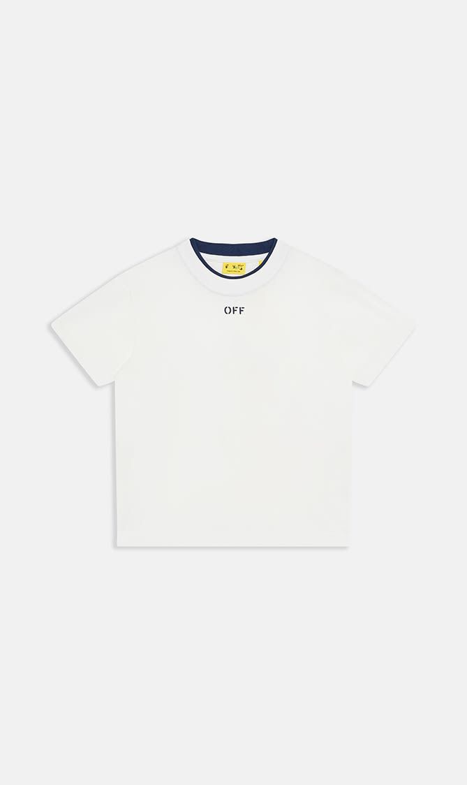 OFF STAMP CLEAR TEE S S WHITE NAVY BLU