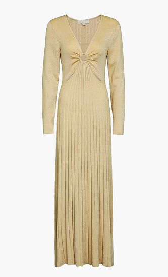Metallic Stretch Knit Ring Maxi Dress