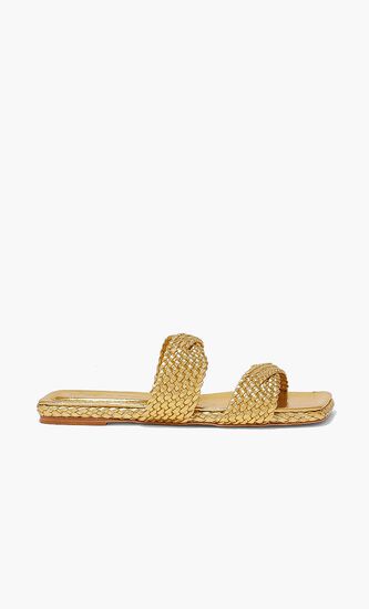 Tresse Metallic Flat Sandals