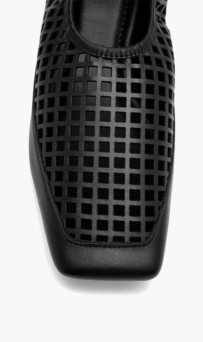 PERFORATED SQUARE TOE FLAT