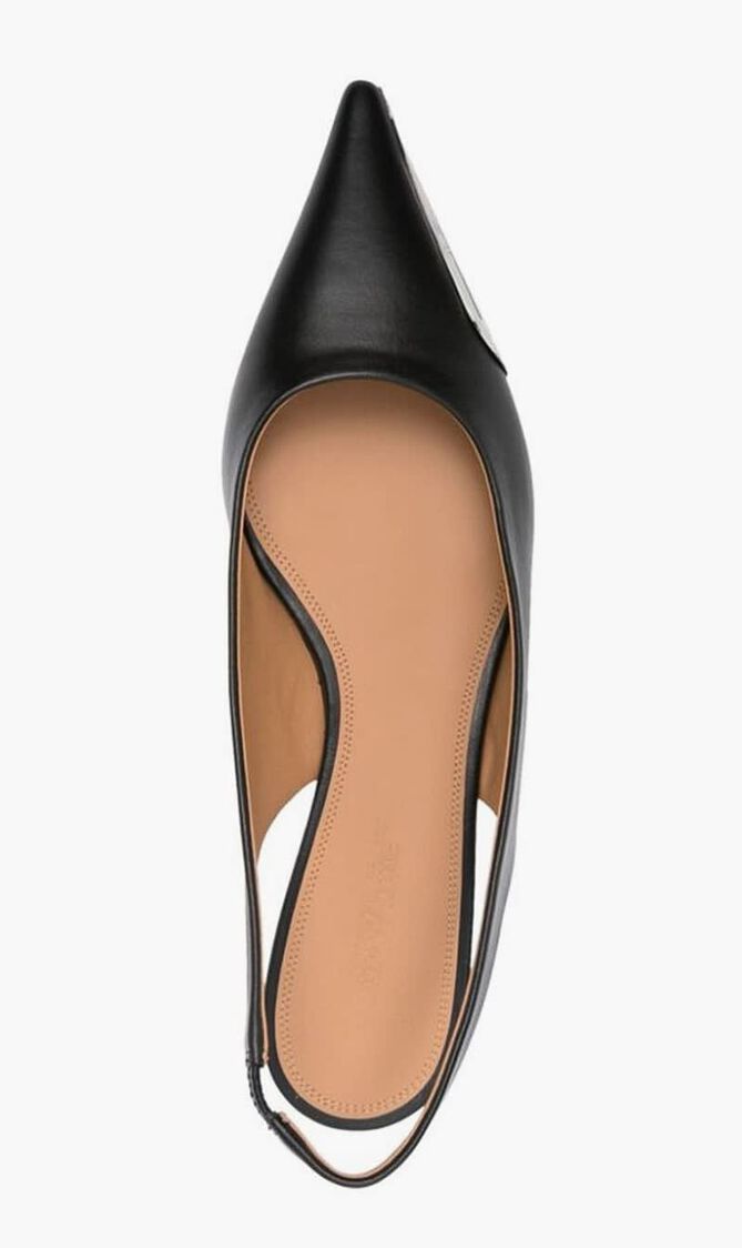 FLAT FRAME SLINGBACK BLACK SILVER