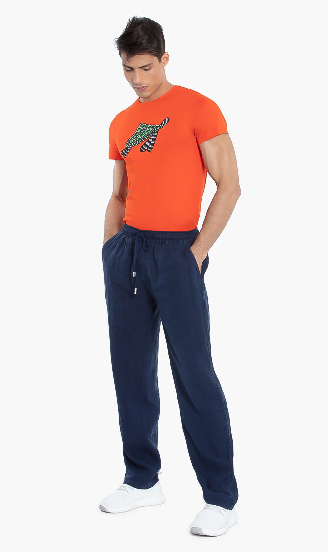 Solid Linen Drawstring Pants