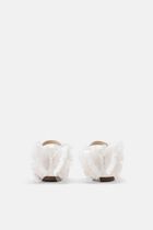 FABRIC BUTTERFLY DECORATION EMBELLISHED HEEL FRENCH BALLERINAS