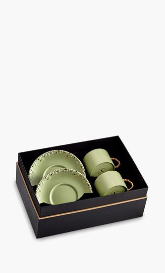 LOB HAAS MOJAVE TEA CUP + SAUCER SET OF 2