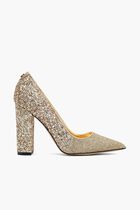 Sequin Block Heel Pumps