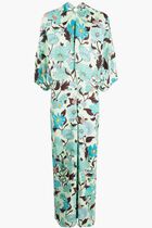 Garden Print Crepe Long Dress