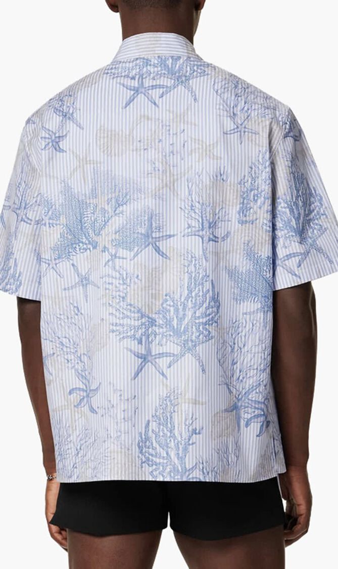 INFORMAL SHIRT STRIPED POPLIN WITH ALL OVER LA VACANZA PRINT