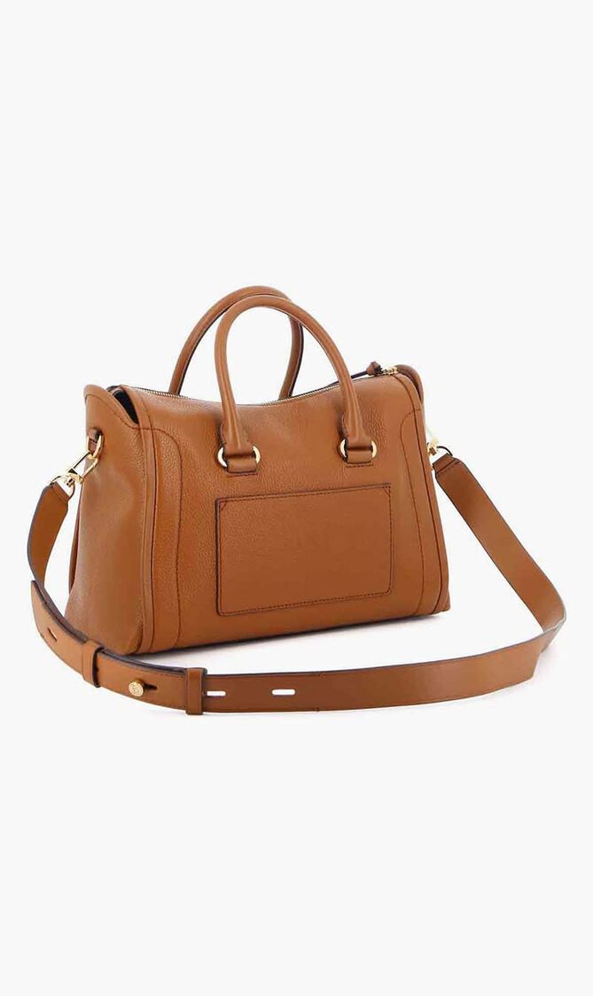 Carine Medium Pebbled Leather Satchel Bag