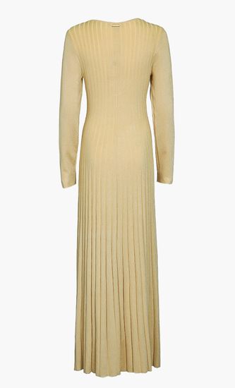 Metallic Stretch Knit Ring Maxi Dress