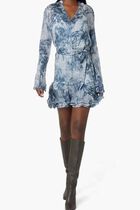 Belted Chiffon Mini Dress