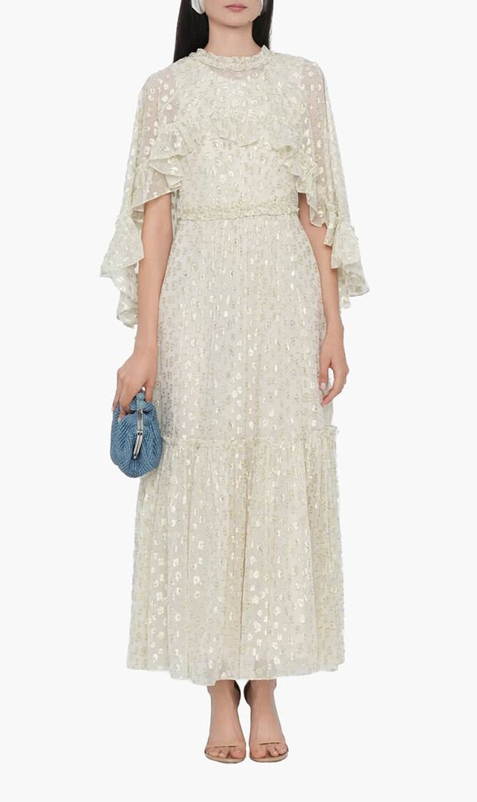 Harper Lurex Cape Gown