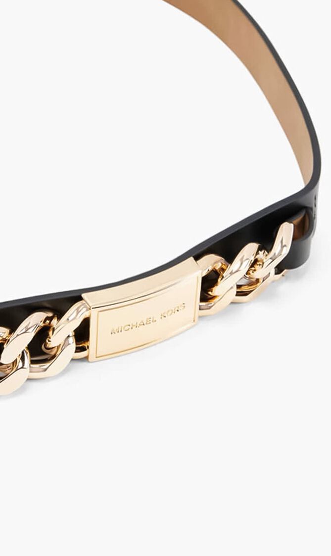 NON-REVERSIBLE WAIST BELT WITH CHAIN DETAIL