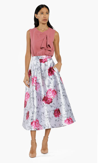 Cyenna Babylon Pleat Midi Skirt