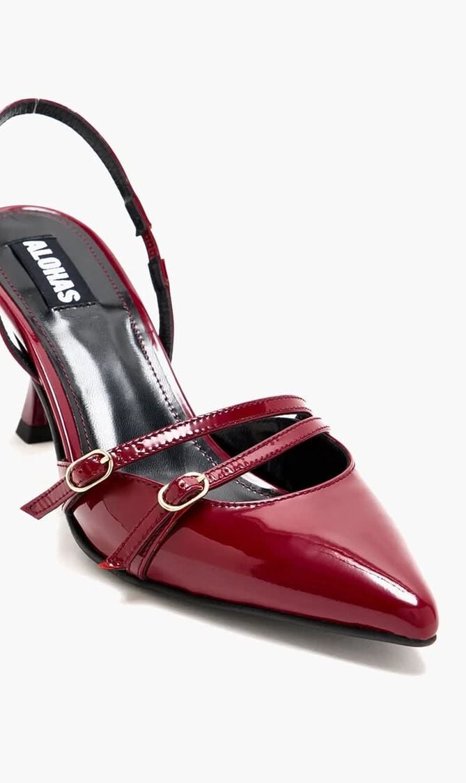 JOELLE ONIX BURGUNDY LEATHER PUMPS