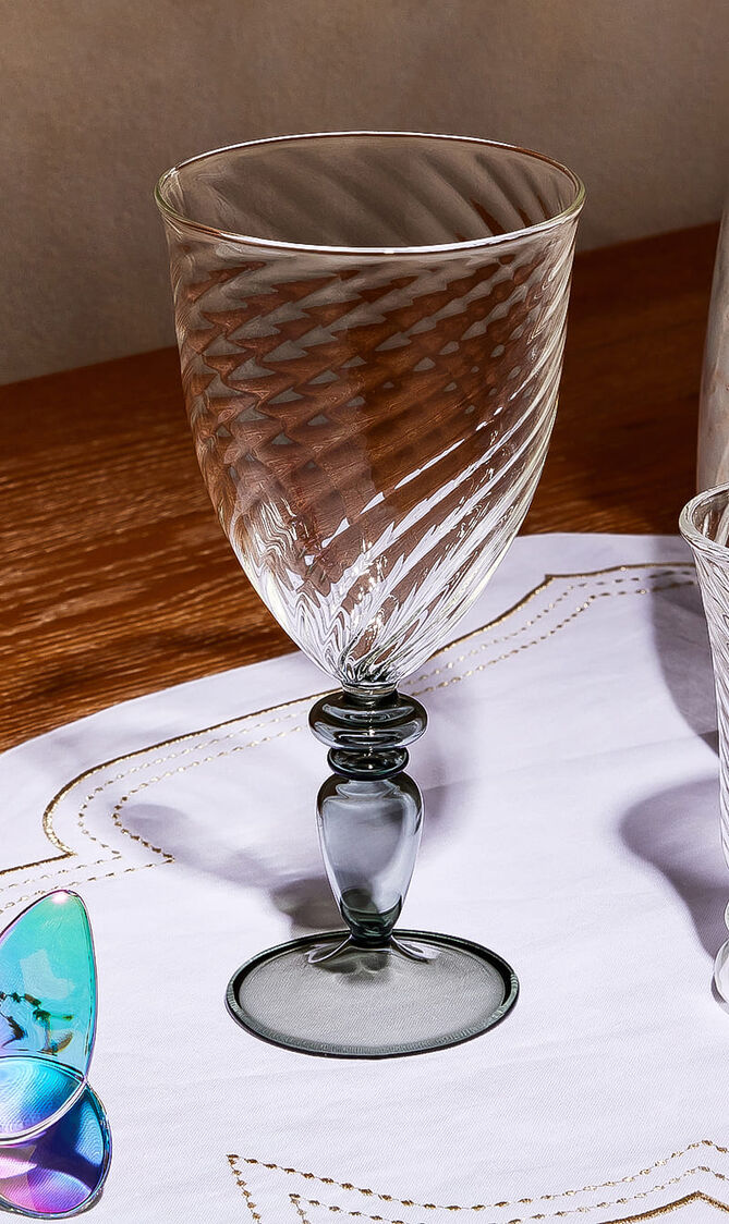 Glass, Grey Stem, Large