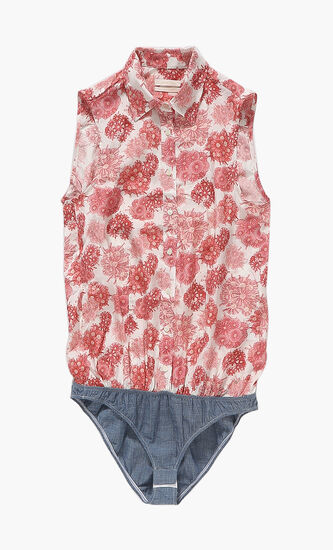 Printed Bodysuit Blouse