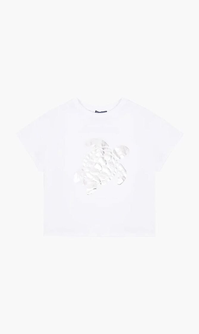 GITTY TEE SHIRT CR24 FOILED TURTL BLANC