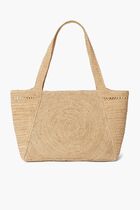 Logo Small Crochet Raffia Tote Bag