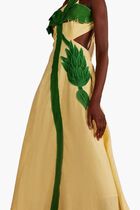 Palm Tree Cutwork Midi Dress