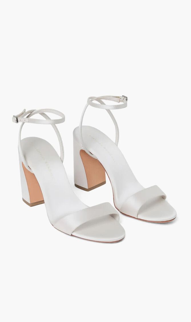 MALIA 90MM CURVED HEEL SIMPLE SANDAL WITH ANKLE STRAP