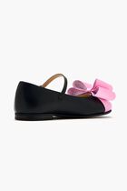 LE CADEAU BLACK AND PINK SATIN MINI BALLERINA