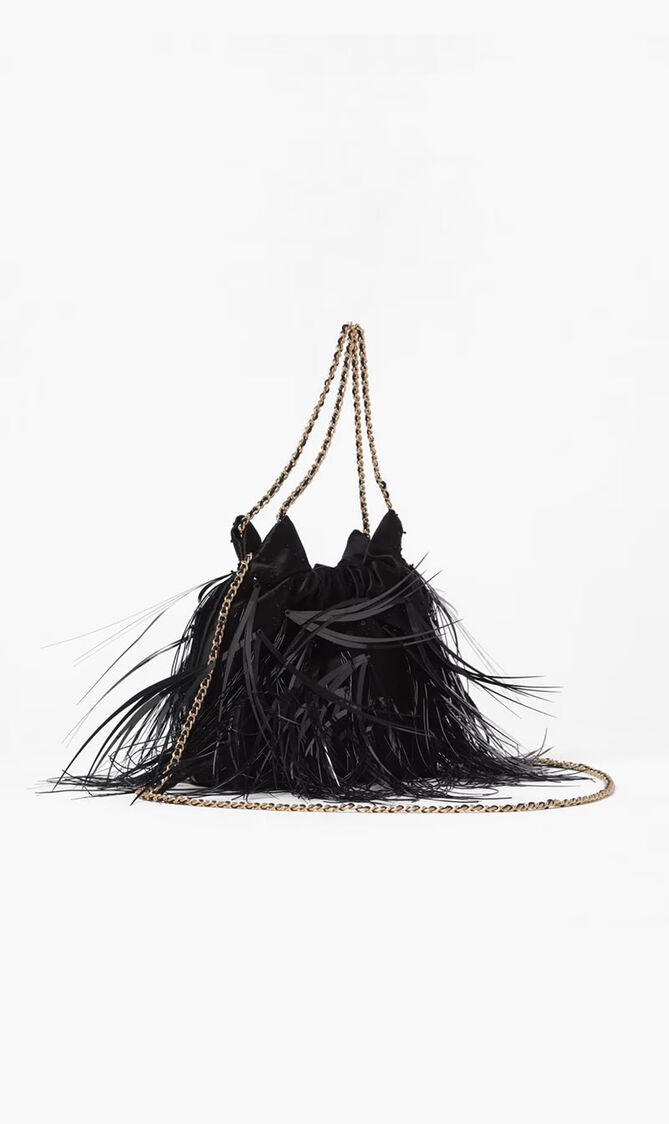 Mini Fleming Feather Drawstring  Bag