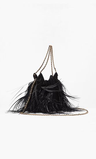 Mini Fleming Feather Drawstring  Bag