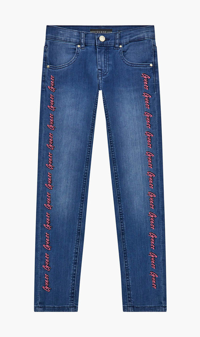 Embroidered Skinny Denim Pants