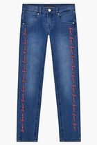 Embroidered Skinny Denim Pants