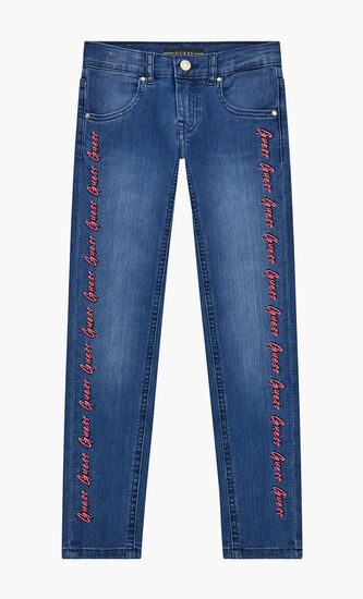 Embroidered Skinny Denim Pants