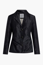 CLASSIC JACKET WITH PLEATED WAIST