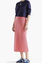 Textured Ribbed Midi Skirt