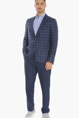 Tailored Fit Checked Suit Jacket