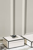 صندوق من البورسلين بمقبض على شكل زهرة سوداء