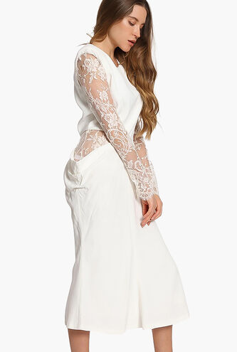 Lace Sleeves Evening Dress