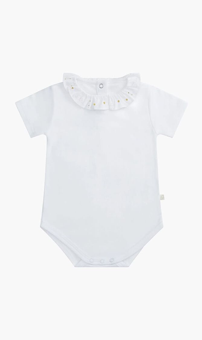 Heart Ruffle Collar Onesie