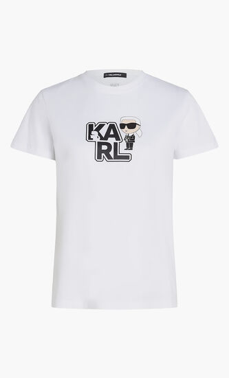 Varsity Karl Print T Shirt