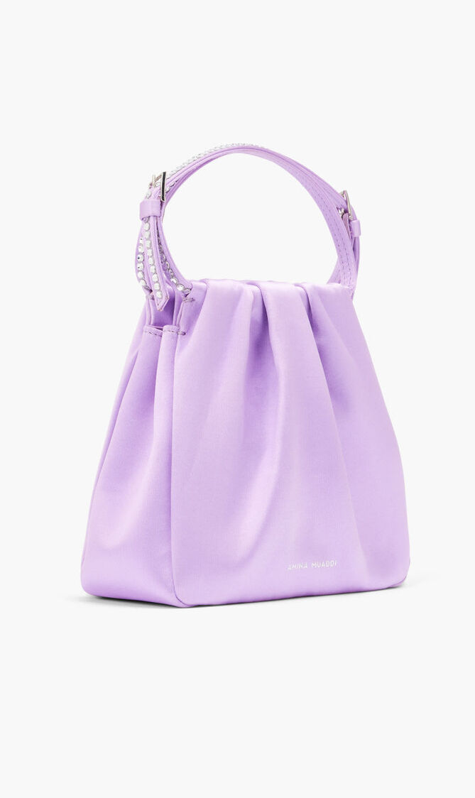 VITTORIA CRYSTAL SATIN VIOLET + WHITE CRYSTALS + SILVER HARDWARE