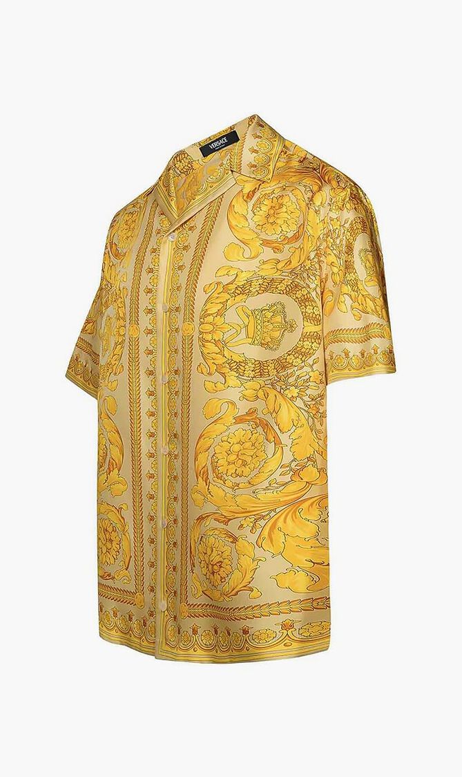 Informal Shirt Silk Twill Fabric Barocco Print