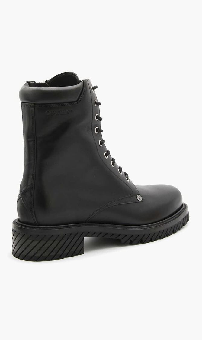 COMBAT LACE UP BOOT BLACK BLACK