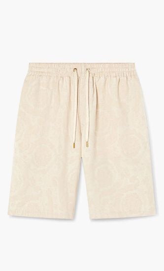 Barocco Jacquard Denim Shorts