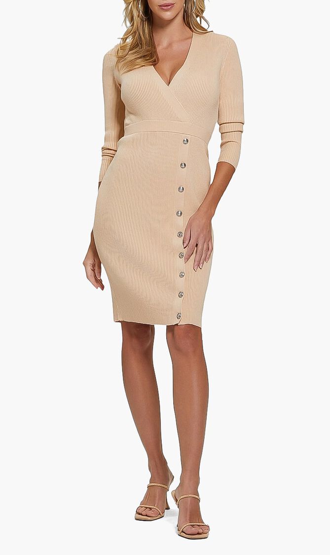 Front Button Sweater Dress